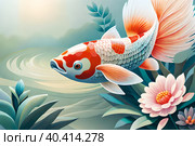 Карп кои. Стоковое AI-изображение, AI-художник Щеголева Ольга / Фотобанк Лори
