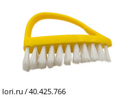 Щетка желтого цвета на белом фоне. Shoe brush. Стоковое фото, фотограф Татьяна Д / Фотобанк Лори