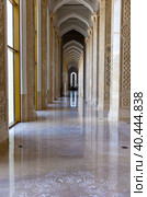 Interior Hazrat Sultan Mosque - long corridor arches. Astana. Republic of Kazakhstan. Стоковое фото, фотограф Евгений Ткачёв / Фотобанк Лори