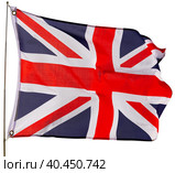 Flag of united kingdom flying over white. Стоковое фото, фотограф Яков Филимонов / Фотобанк Лори