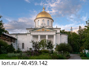 View of the St. Michael's Cathedral of the Holy Dormition Pskov-Pechersk Monastery, Pechora, Pskov region, Russia. Стоковое фото, фотограф Ula Ulachka / Фотобанк Лори