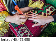 Henna Mehdi Design Tattoo Art on the Hand. Стоковое фото, фотограф Iva Noel / Фотобанк Лори