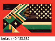 Flag as a symbol of freedom day celebrating the abolition of slavery in the United States. With Generative AI tehnology. Стоковое AI-изображение, AI-художник Мария Фадеева / Фотобанк Лори