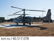 Волгоградская область, Средняя Ахтуба, Россия. Боевой ударный вертолёт КА-52 на выставке, военная авиация. (2021 год). Редакционное фото, фотограф Андрей Цыганков / Фотобанк Лори