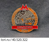Значок металлический "Ольховая 2019 " Редакционное фото, фотограф Максим Гулячик / Фотобанк Лори