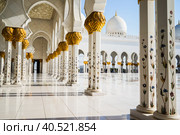 Abu Dhabi.The famous Sheikh Zayed Grand mosque. Стоковое фото, фотограф Саблин Станислав / Фотобанк Лори
