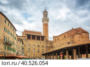 Mangia Tower in Siena Italy. Стоковое фото, фотограф Sergey Borisov / Фотобанк Лори