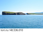 Cape Kharantsy with island in Olkhon, Russia. Water view. Стоковое фото, фотограф Татьяна Терехина / Фотобанк Лори