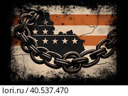 The chain as a symbol of freedom day celebrating the abolition of slavery. With Generative AI technology. Стоковое AI-изображение, AI-художник Мария Фадеева / Фотобанк Лори