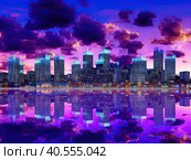 Smart city or digital cityscape IT or Internet of Things cloud computing with hologram. Created by Ai. Стоковое AI-изображение, AI-художник Ярославский Максим / Фотобанк Лори
