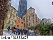Czech Republic, Kutna Hora, 07,01,2016, Street in the centre of Kutna Hora, Sedlec, Czech Republic in winter. City heritage UNESCO. Редакционное фото, фотограф Анна Кривицкая / Фотобанк Лори