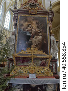 The transept with organ of the Cathedral of Assumption of Our Lady and Saint John the Baptist . Church is UNESCO World Heritage Site (2016 год). Редакционное фото, фотограф Анна Кривицкая / Фотобанк Лори