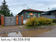 Дом Бальзаминова. Дом в котором снимался фильм "Женитьба Бальзаминова".  Суздаль, Владимирская область (2022 год). Редакционное фото, фотограф Pukhov K / Фотобанк Лори