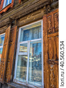 Window with wooden shutters (2018 год). Стоковое фото, фотограф Анна Кривицкая / Фотобанк Лори
