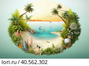 Summer phantasy background. Illustration AI Generative. Стоковое AI-изображение, AI-художник Юлия Гапеенко / Фотобанк Лори