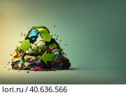 Abstract illustration of overproduction and overabundance of things. Стоковое AI-изображение, AI-художник Мария Фадеева / Фотобанк Лори