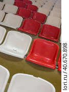 Red and white seats. Стоковое фото, фотограф Анна Кривицкая / Фотобанк Лори