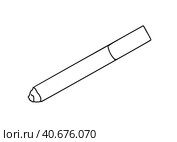 Cigarette lit smoking bad habit doodle linear cartoon coloring. Стоковая иллюстрация, иллюстратор Вахминцева Ольга / Фотобанк Лори