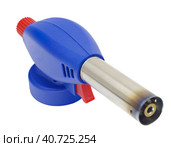 Ручная газовая горелка - насадка на газовый баллон на белом фоне. Manual gas burner on white. Стоковое фото, фотограф Татьяна Д / Фотобанк Лори