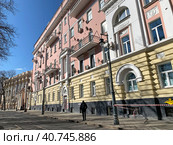 Доходный дом А.Д. Сидамон-Эристова, улица Малая Бронная, 31/13. 1912 год постройки. Россия, Москва (2021 год). Редакционное фото, фотограф Овчинникова Ирина / Фотобанк Лори