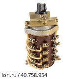 Электрический переключатель на белом фоне. Automatic circuit breaker. Стоковое фото, фотограф Татьяна Д / Фотобанк Лори
