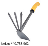 Садовый инструмент для прополки грядок на белом фоне. Garden hoe tool isolated on white background. Стоковое фото, фотограф Татьяна Д / Фотобанк Лори