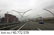 Western high-speed diameter is an intracity toll highway in St. Petersburg. (2020 год). Редакционное фото, фотограф Анна Кривицкая / Фотобанк Лори