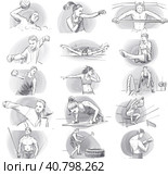 Раскадровка люди занимаются спортом. Редакционная иллюстрация, иллюстратор Мила Б. / Фотобанк Лори