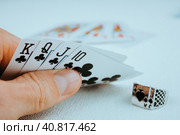 Playing cards in poker. Стоковое фото, фотограф Igor Tichonow / Фотобанк Лори