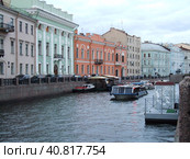 Channels of St. Petersburg with ships (2007 год). Редакционное фото, фотограф Анна Кривицкая / Фотобанк Лори