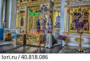 Russia, St. Petersburg, 24,09,2016 Interior decoration of the Trinity (Izmailovsky) Cathedral. Редакционное фото, фотограф Анна Кривицкая / Фотобанк Лори