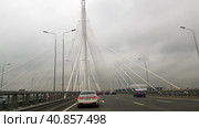 Western high-speed diameter is an intracity toll highway in St. Petersburg. (2020 год). Редакционное фото, фотограф Анна Кривицкая / Фотобанк Лори