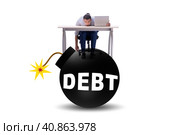 Debt and loan concept with exploding bomb. Стоковое фото, фотограф Elnur / Фотобанк Лори