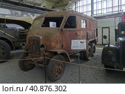 Итальянский радийный фургон Fiat-SPA 35 Dovunque, 1941 год. Музей военной техники "Моторы войны", Москва. (2023 год). Редакционное фото, фотограф Сергей Рыбин / Фотобанк Лори