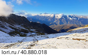 Вид на горы с Розы Пик, Роза Хутор (2022 год). Редакционное фото, фотограф Рузаева Юлия / Фотобанк Лори