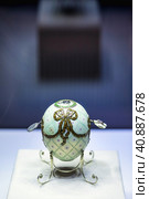 Faberge Museum exhibits. Art objects in Russia: Order St. George egg. Редакционное фото, фотограф Aleksandr Golubev / Фотобанк Лори