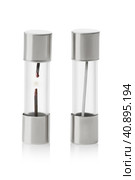 Two fuses isolated on a white background, new and damaged. Стоковое фото, фотограф Сергей Чайко / Фотобанк Лори