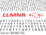 LLMNR concept binary code 3d illustration. Стоковая иллюстрация, иллюстратор Максим Иванов / Фотобанк Лори