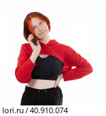Annoyance upset teen girl listening bad news, scam message, spam call on smartphone online, get negative or rejection response, rolling eyes. Concept spammer incoming call, denial of admission to college, work, credit. Стоковое фото, фотограф Ольга Яковенко / Фотобанк Лори