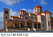 Limassol, Cyprus - Oct 08. 2019. Sacred Temple of Saint Arsenius of Cappadocia and Paisios the Athonite. Редакционное фото, фотограф Володина Ольга / Фотобанк Лори