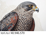 Amur Falcon on a light background,, watercolor style, Generative AI. Стоковое AI-изображение, AI-художник Анна Кривицкая / Фотобанк Лори