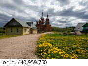 Тверская область.  деревня Волговерховье.  Церковь Преображения Господня в Ольгином монастыре. (2023 год). Редакционное фото, фотограф Литвяк Игорь / Фотобанк Лори