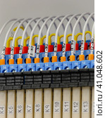 Marking of electrical insulated mounting wires with labels. Стоковое фото, фотограф Нелик Дулатов / Фотобанк Лори