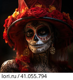 la catrina jovial skeleton death goddess dnd. Generative AI. Стоковое AI-изображение, AI-художник Ирина Ручушкина / Фотобанк Лори