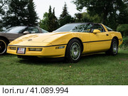 DIEDERSDORF, GERMANY - AUGUST 30, 2020: The sports car Chevrolet Corvette (C4) Targa Top, 1985. The exhibition of "US Car Classics". Редакционное фото, фотограф Sergey Kohl / Фотобанк Лори