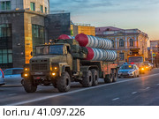 Launcher 5P85T in Irkutsk, Eastern Siberia, Russia (2018) Редакционное фото, фотограф Анна Кривицкая / Фотобанк Лори