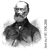 Portrait of Alfred Krupp - a German steel manufacturer and inventor. Illustration of the 19th century. Germany. White background. Стоковая иллюстрация, иллюстратор Sergey Kohl / Фотобанк Лори