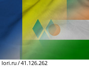 Saint Vincent and the Grenadines and Niger national flag transborder contract NER VCT. Стоковая иллюстрация, иллюстратор Кабак Дмитрий / Фотобанк Лори