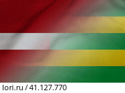Latvia and Togo national flag transborder contract TGO LVA. Стоковая иллюстрация, иллюстратор Кабак Дмитрий / Фотобанк Лори