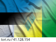 Estonia and Saint Vincent and the Grenadines government flag transborder negotiation VCT EST. Стоковая иллюстрация, иллюстратор Кабак Дмитрий / Фотобанк Лори